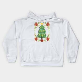 Cute Watercolor Christmas Tree Kids Hoodie